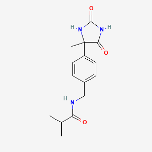 2-methyl-N-[[4-(4-methyl-2,5-dioxoimidazolidin-4-yl)phenyl]methyl]propanamide