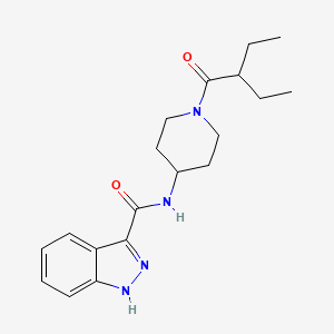 molecular formula C19H26N4O2 B7359418 N-[1-(2-ethylbutanoyl)piperidin-4-yl]-1H-indazole-3-carboxamide 