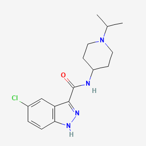 molecular formula C16H21ClN4O B7359425 5-chloro-N-(1-propan-2-ylpiperidin-4-yl)-1H-indazole-3-carboxamide 