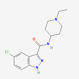 molecular formula C15H19ClN4O B7359428 5-chloro-N-(1-ethylpiperidin-4-yl)-1H-indazole-3-carboxamide 