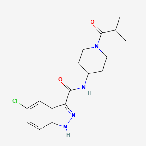 molecular formula C17H21ClN4O2 B7359435 5-chloro-N-[1-(2-methylpropanoyl)piperidin-4-yl]-1H-indazole-3-carboxamide 