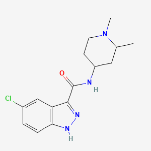molecular formula C15H19ClN4O B7359438 5-chloro-N-(1,2-dimethylpiperidin-4-yl)-1H-indazole-3-carboxamide 