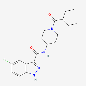 molecular formula C19H25ClN4O2 B7359446 5-chloro-N-[1-(2-ethylbutanoyl)piperidin-4-yl]-1H-indazole-3-carboxamide 