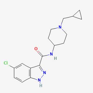 molecular formula C17H21ClN4O B7359448 5-chloro-N-[1-(cyclopropylmethyl)piperidin-4-yl]-1H-indazole-3-carboxamide 