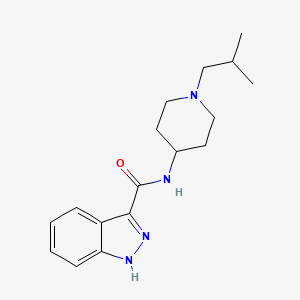 molecular formula C17H24N4O B7359460 N-[1-(2-methylpropyl)piperidin-4-yl]-1H-indazole-3-carboxamide 