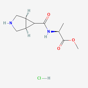 molecular formula C10H17ClN2O3 B7359463 methyl (2S)-2-[[(1R,5S)-3-azabicyclo[3.1.0]hexane-6-carbonyl]amino]propanoate;hydrochloride 