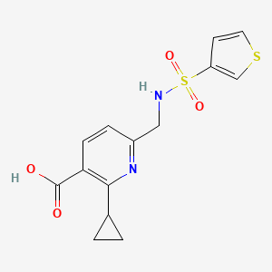 molecular formula C14H14N2O4S2 B7359467 2-Cyclopropyl-6-[(thiophen-3-ylsulfonylamino)methyl]pyridine-3-carboxylic acid 
