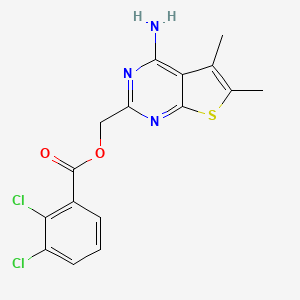 molecular formula C16H13Cl2N3O2S B7359483 (4-Amino-5,6-dimethylthieno[2,3-d]pyrimidin-2-yl)methyl 2,3-dichlorobenzoate 