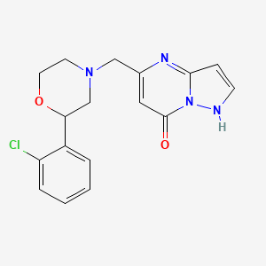 molecular formula C17H17ClN4O2 B7359485 5-[[2-(2-chlorophenyl)morpholin-4-yl]methyl]-1H-pyrazolo[1,5-a]pyrimidin-7-one 