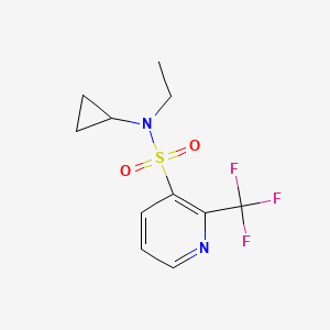 molecular formula C11H13F3N2O2S B7359489 N-cyclopropyl-N-ethyl-2-(trifluoromethyl)pyridine-3-sulfonamide 