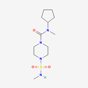 molecular formula C12H24N4O3S B7359493 N-cyclopentyl-N-methyl-4-(methylsulfamoyl)piperazine-1-carboxamide 