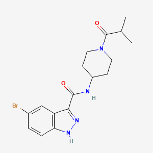 molecular formula C17H21BrN4O2 B7359514 5-bromo-N-[1-(2-methylpropanoyl)piperidin-4-yl]-1H-indazole-3-carboxamide 