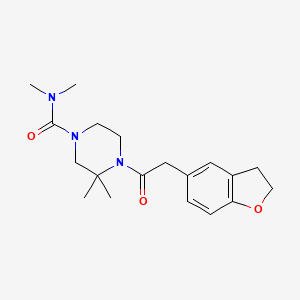 4-[2-(2,3-dihydro-1-benzofuran-5-yl)acetyl]-N,N,3,3-tetramethylpiperazine-1-carboxamide