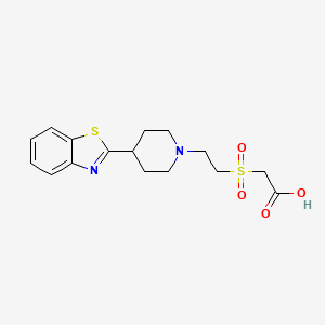 molecular formula C16H20N2O4S2 B7359535 2-[2-[4-(1,3-Benzothiazol-2-yl)piperidin-1-yl]ethylsulfonyl]acetic acid 