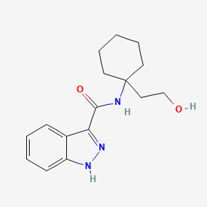 molecular formula C16H21N3O2 B7359540 N-[1-(2-hydroxyethyl)cyclohexyl]-1H-indazole-3-carboxamide 