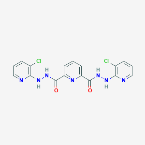 molecular formula C17H13Cl2N7O2 B7359548 2-N',6-N'-bis(3-chloropyridin-2-yl)pyridine-2,6-dicarbohydrazide 