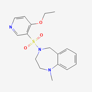 molecular formula C17H21N3O3S B7359553 4-(4-ethoxypyridin-3-yl)sulfonyl-1-methyl-3,5-dihydro-2H-1,4-benzodiazepine 