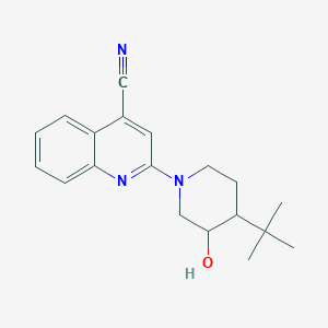 molecular formula C19H23N3O B7359561 2-(4-Tert-butyl-3-hydroxypiperidin-1-yl)quinoline-4-carbonitrile 