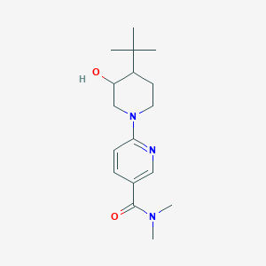 molecular formula C17H27N3O2 B7359566 6-(4-tert-butyl-3-hydroxypiperidin-1-yl)-N,N-dimethylpyridine-3-carboxamide 