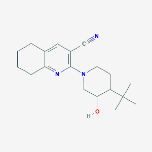 molecular formula C19H27N3O B7359577 2-(4-Tert-butyl-3-hydroxypiperidin-1-yl)-5,6,7,8-tetrahydroquinoline-3-carbonitrile 