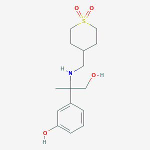 molecular formula C15H23NO4S B7359584 3-[2-[(1,1-Dioxothian-4-yl)methylamino]-1-hydroxypropan-2-yl]phenol 