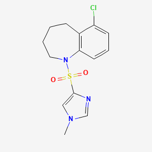 molecular formula C14H16ClN3O2S B7359595 6-Chloro-1-(1-methylimidazol-4-yl)sulfonyl-2,3,4,5-tetrahydro-1-benzazepine 