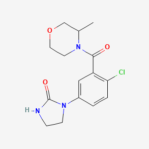 molecular formula C15H18ClN3O3 B7359614 1-[4-Chloro-3-(3-methylmorpholine-4-carbonyl)phenyl]imidazolidin-2-one 