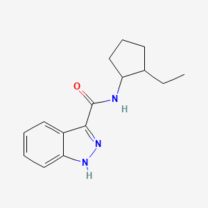 molecular formula C15H19N3O B7359629 N-(2-ethylcyclopentyl)-1H-indazole-3-carboxamide 