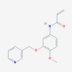 molecular formula C16H16N2O3 B7359648 N-{4-methoxy-3-[(pyridin-3-yl)methoxy]phenyl}prop-2-enamide 