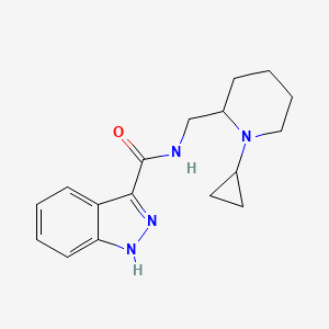 molecular formula C17H22N4O B7359651 N-[(1-cyclopropylpiperidin-2-yl)methyl]-1H-indazole-3-carboxamide 