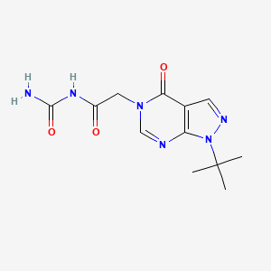 molecular formula C12H16N6O3 B7359663 2-(1-tert-butyl-4-oxopyrazolo[3,4-d]pyrimidin-5-yl)-N-carbamoylacetamide 