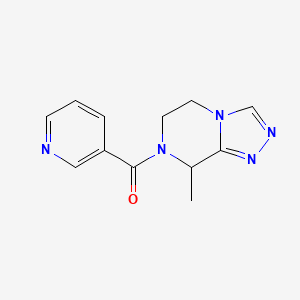 molecular formula C12H13N5O B7359679 (8-methyl-6,8-dihydro-5H-[1,2,4]triazolo[4,3-a]pyrazin-7-yl)-pyridin-3-ylmethanone 
