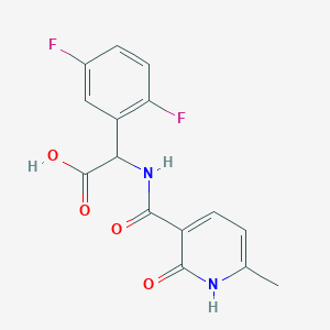 molecular formula C15H12F2N2O4 B7359694 2-(2,5-difluorophenyl)-2-[(6-methyl-2-oxo-1H-pyridine-3-carbonyl)amino]acetic acid 