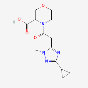 molecular formula C13H18N4O4 B7359796 4-[2-(5-Cyclopropyl-2-methyl-1,2,4-triazol-3-yl)acetyl]morpholine-3-carboxylic acid 