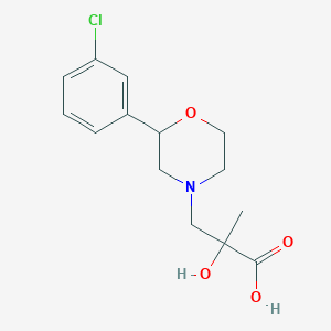 molecular formula C14H18ClNO4 B7359812 3-[2-(3-Chlorophenyl)morpholin-4-yl]-2-hydroxy-2-methylpropanoic acid 