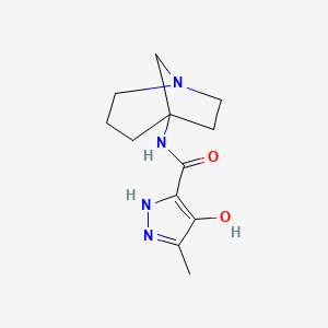 molecular formula C12H18N4O2 B7359821 N-(1-azabicyclo[3.2.1]octan-5-yl)-4-hydroxy-3-methyl-1H-pyrazole-5-carboxamide 