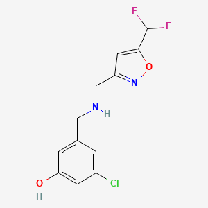 3-Chloro-5-[[[5-(difluoromethyl)-1,2-oxazol-3-yl]methylamino]methyl]phenol