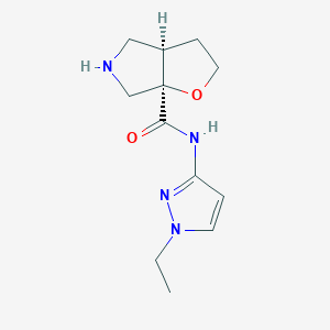 molecular formula C12H18N4O2 B7359856 (3aR,6aR)-N-(1-ethylpyrazol-3-yl)-2,3,3a,4,5,6-hexahydrofuro[2,3-c]pyrrole-6a-carboxamide 