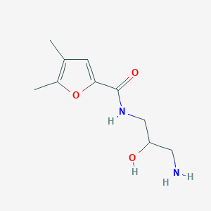 molecular formula C10H16N2O3 B7359862 N-(3-amino-2-hydroxypropyl)-4,5-dimethylfuran-2-carboxamide 