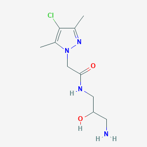 molecular formula C10H17ClN4O2 B7359864 N-(3-amino-2-hydroxypropyl)-2-(4-chloro-3,5-dimethylpyrazol-1-yl)acetamide 