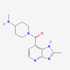 molecular formula C14H19N5O B7359899 [4-(methylamino)piperidin-1-yl]-(2-methyl-1H-imidazo[4,5-b]pyridin-7-yl)methanone 