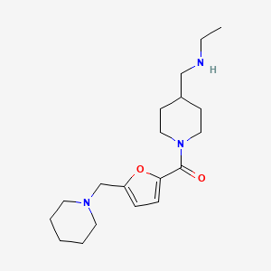molecular formula C19H31N3O2 B7359905 [4-(Ethylaminomethyl)piperidin-1-yl]-[5-(piperidin-1-ylmethyl)furan-2-yl]methanone 