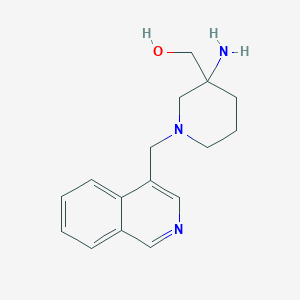 molecular formula C16H21N3O B7359914 [3-Amino-1-(isoquinolin-4-ylmethyl)piperidin-3-yl]methanol 