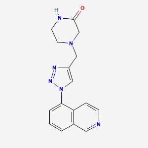 molecular formula C16H16N6O B7359925 4-[(1-Isoquinolin-5-yltriazol-4-yl)methyl]piperazin-2-one 