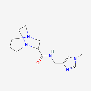 molecular formula C13H21N5O B7359929 N-[(1-methylimidazol-4-yl)methyl]-1,5-diazabicyclo[3.2.2]nonane-6-carboxamide 
