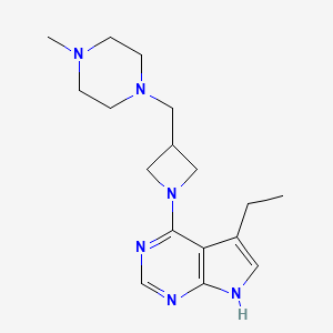 molecular formula C17H26N6 B7359930 5-ethyl-4-[3-[(4-methylpiperazin-1-yl)methyl]azetidin-1-yl]-7H-pyrrolo[2,3-d]pyrimidine 