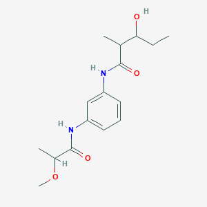 molecular formula C16H24N2O4 B7359960 3-hydroxy-N-[3-(2-methoxypropanoylamino)phenyl]-2-methylpentanamide 