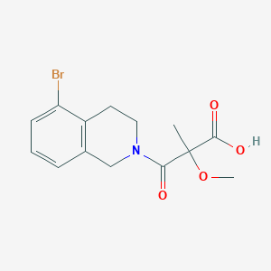 molecular formula C14H16BrNO4 B7359988 3-(5-bromo-3,4-dihydro-1H-isoquinolin-2-yl)-2-methoxy-2-methyl-3-oxopropanoic acid 