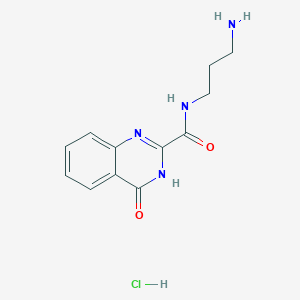 molecular formula C12H15ClN4O2 B7360007 N-(3-aminopropyl)-4-oxo-3H-quinazoline-2-carboxamide;hydrochloride 