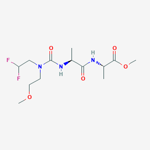molecular formula C13H23F2N3O5 B7360021 methyl (2S)-2-[[(2S)-2-[[2,2-difluoroethyl(2-methoxyethyl)carbamoyl]amino]propanoyl]amino]propanoate 